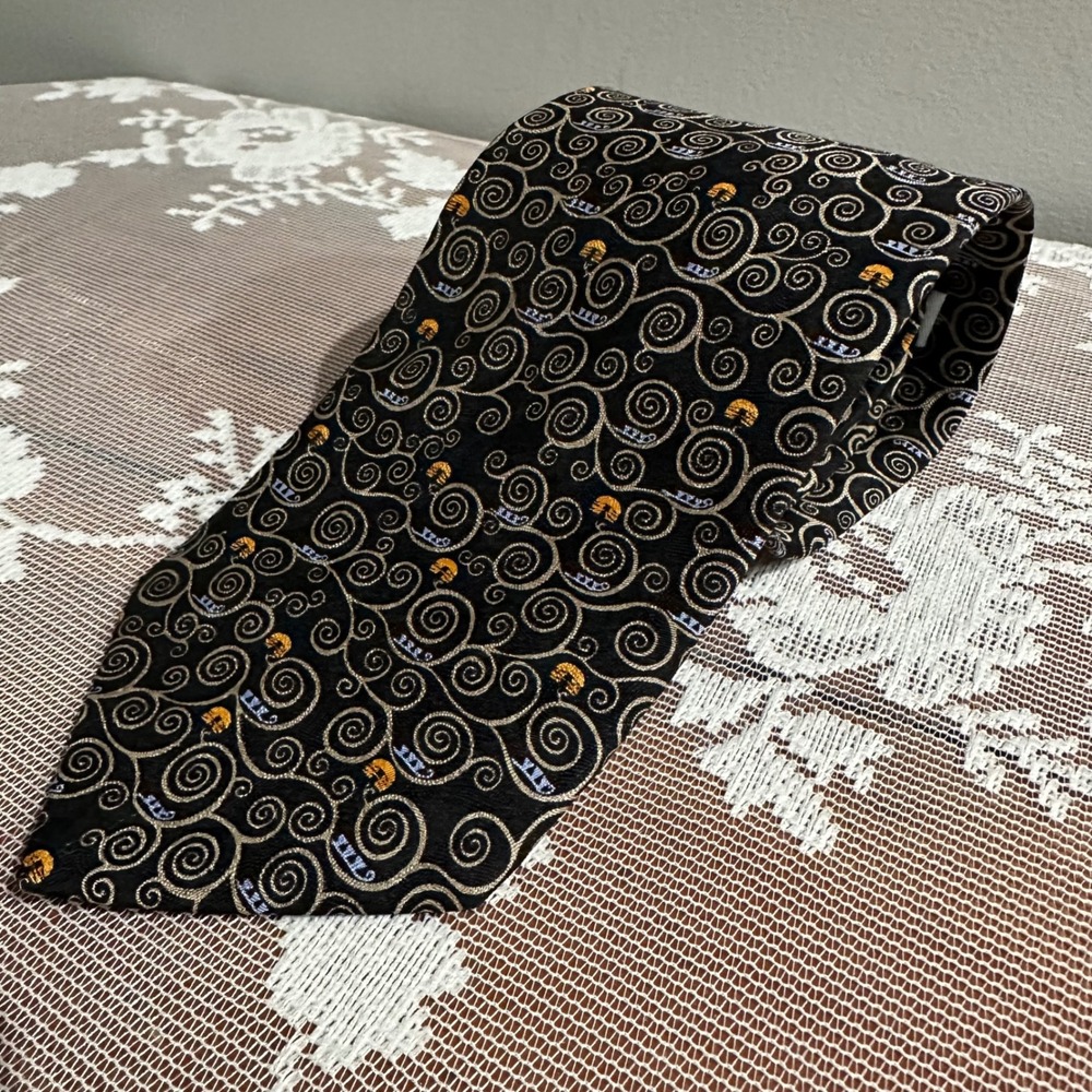 Gustav Klimt Tree of Life 100% Silk Necktie Hand Made Boxelder Art Museum Artist